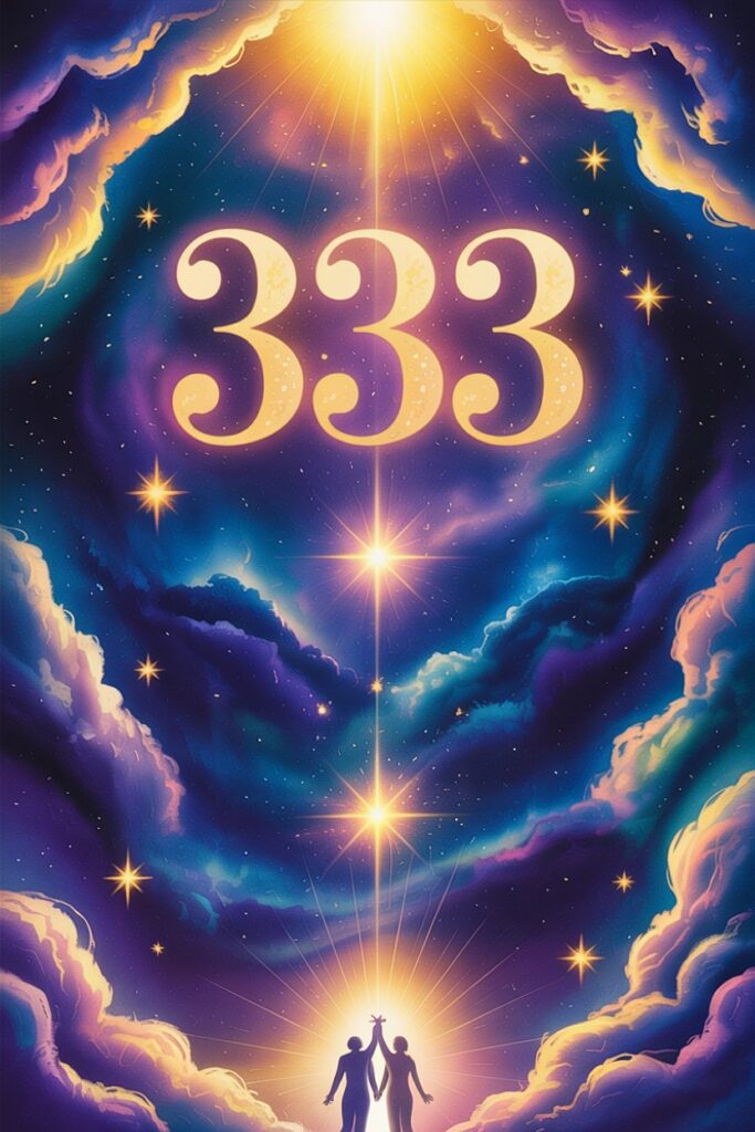 Angel number 333 meaning in love and twin flames — Pinterest infographic