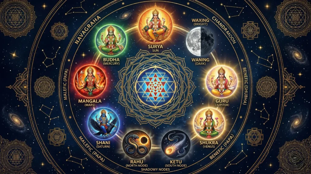 natural benefic and malefic planets navagraha vedic astrology chart
